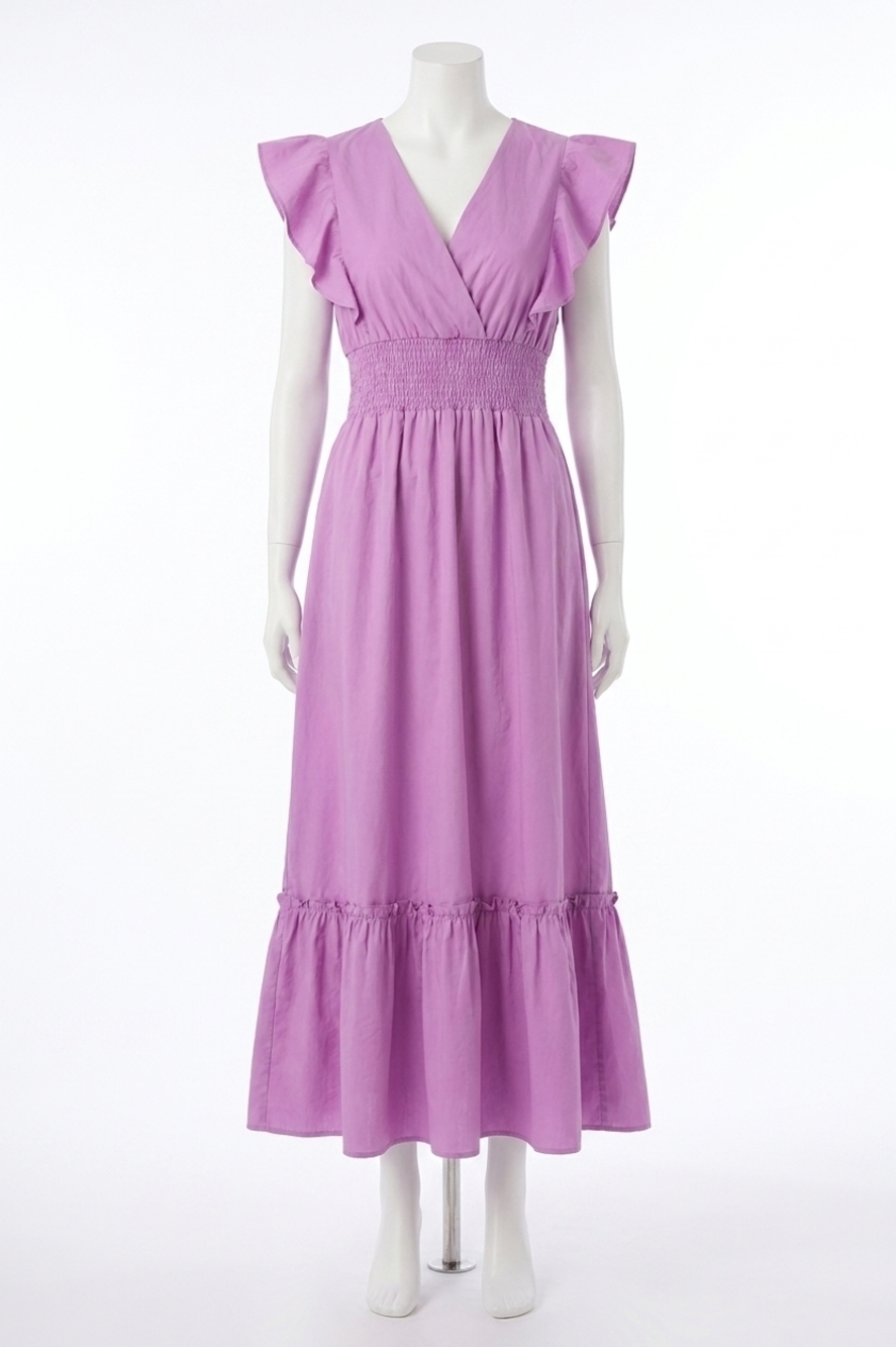 NEW MOLLY BRACKEN ladies v-neck maxi dress in lilac